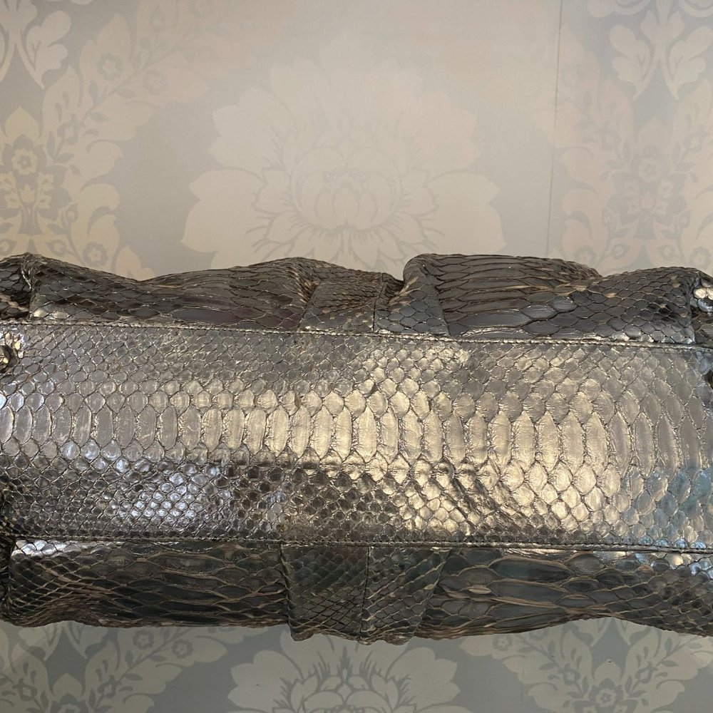 Michael Kors/Italy Metallic Python Silver Snake S… - image 3